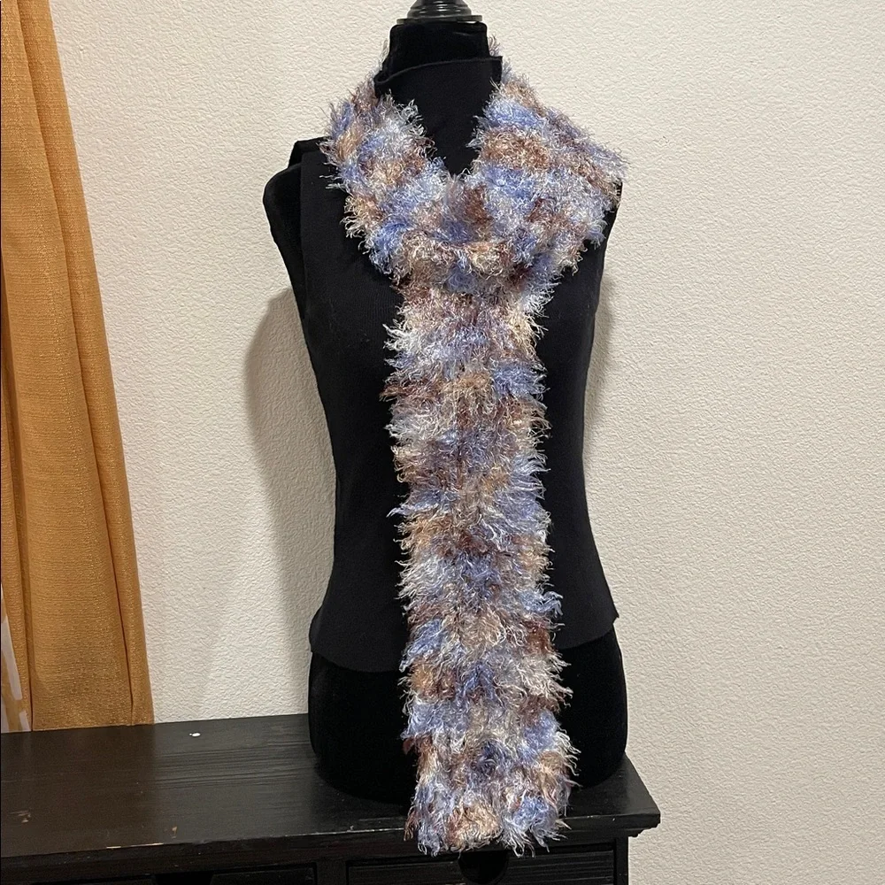 Fuzzy Multicolor Scarf - Picture 4 of 5